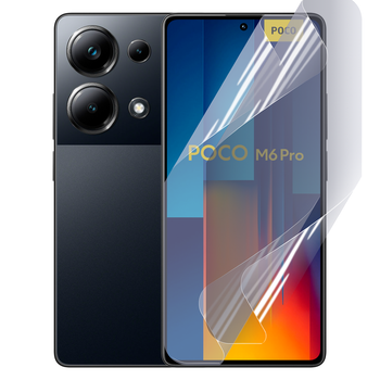 Антишпион приватная плёнка гидрогелевая для смартфона Xiaomi POCO M6 Pro 4G противоударная прозрачная