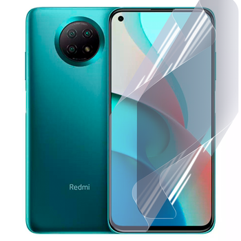 Антишпион приватная плёнка гидрогелевая для смартфона Xiaomi Redmi Note 9 5G противоударная прозрачная