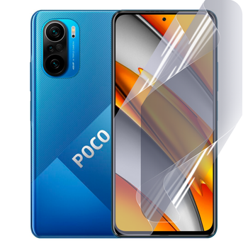 Антишпион приватная плёнка гидрогелевая для смартфона Xiaomi Poco F3 противоударная прозрачная