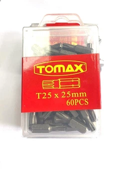 Бита T25 х 25 мм магнитная TOMAX 60 шт