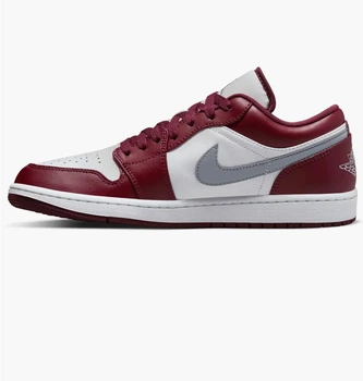 Кроссовки мужские Jordan 1 Low White Bordeaux 44.5 Червоний 553558-615