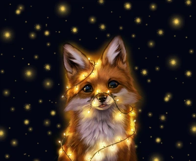 Килимок для мишки Fox And Christmas Lights розмір: 180x220