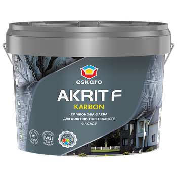 Фарба фасадна силіконова Eskaro Akrit F Karbon матова біла 2,7л (3,46 кг)
