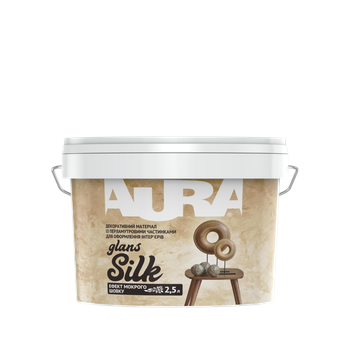 Фарба декоративна Aura Silk Glans Мокрий шовк Срібна 2,5 л (3 кг)