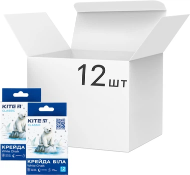 Упаковка мела Kite Classic круглого 12 шт х 12 пачек Белого (K-079-12)