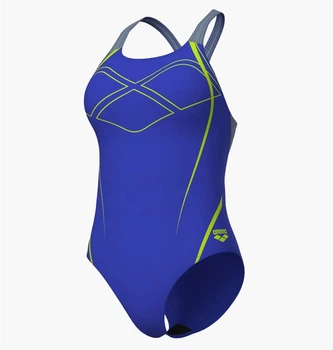 Купальник закритий жіночий Arena Graphic Swimsuit Swim Pro Back Blue 44 Синій 009024-850