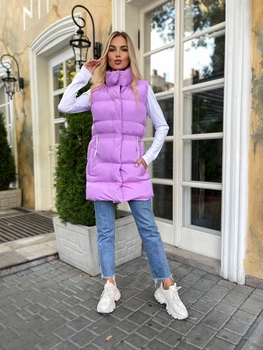 Жіночий подовженний демісезонний жилет Uaclothes 48-50 Фіолетовий (like34844-152641371)