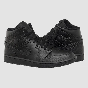 Кроссовки мужские Jordan 1 Mid Triple Black 41 Чорний 554724-091