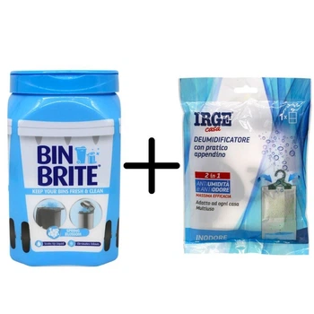 Нейтралізатор запаху для смітників BinBrite ВеснянаСвіжість 500г + ПОДАРУНОК поглинач запаху і вологи з підвіскою Inodore500мл