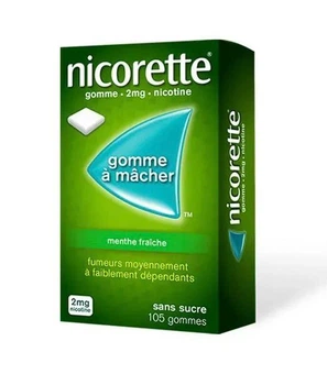 Никотиновая жевательная резинка, Nicorette gomme, Menthe fraîche 4мг/105 шт