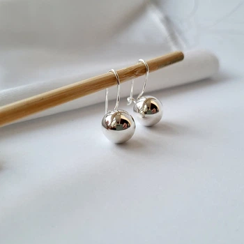 Серебряные серьги Шары большие на петле серебро 925 пробы 500092 4,00г
