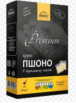Крупа Пшено HOLM'S light food в варочном пакете 400 г (5 пакетиков х 80 г)