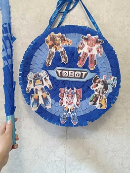 Піньята Тоботи, синьо-блакитна, 38х38х10 + палиця