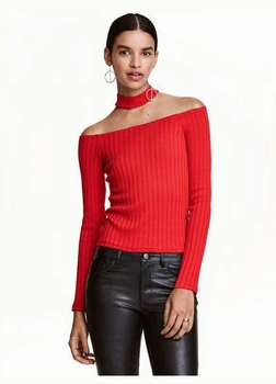 Лонгслив женский H&M Красный М (0423107)