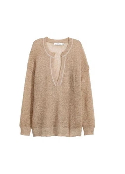 Джемпер з V- образним вирізом H&M Бежевий S (0435086)