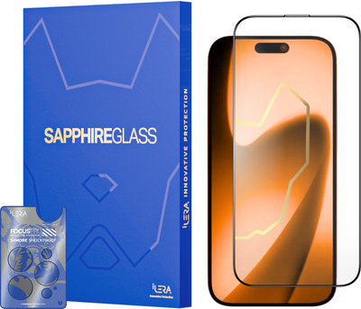 Захисне скло + скло на камеру iLera Sapphire Ultra Glass 2.0 для Apple iPhone 17 Black (ILSPDLPL17)