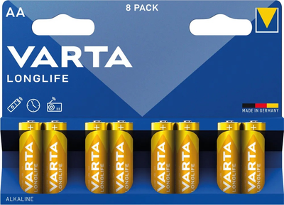Bateria Varta Longlife AA BLI 8 Alkaline (4008496554324)