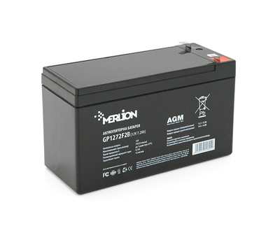 Аккумулятор AGM 12V 7.2Ah MERLION GP1272F2B (15305)