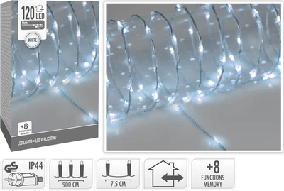 Світлодіодна гірлянда Christmas Decoration 120 LED 12 м (8 функцій) 220V Холодний білий (AX9611040)