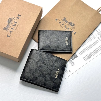 Мужское брендовое портмоне с картхолдером Coach (1381) grey