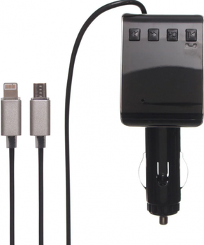FM-трансмиттер HZ H22BT с Bluetooth, USB портом, кабелем для iPhone