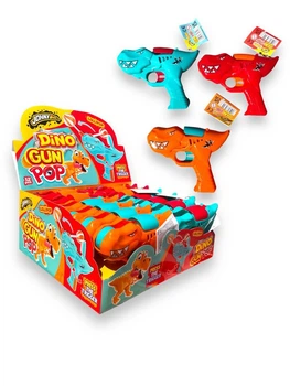 Фруктовий льодяник + іграшка Johny Bee GunPoP Dino Динозавр 12 шт
