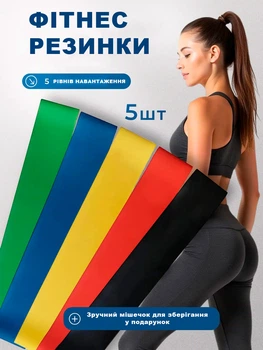 Набор резинки для фитнеса Fitness, резиновый ленточный эспандер для тренировок, резиновые петли (5 шт./пач.)