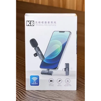 Портативный беспроводной петличный микрофон K8 с переходником для блогеров