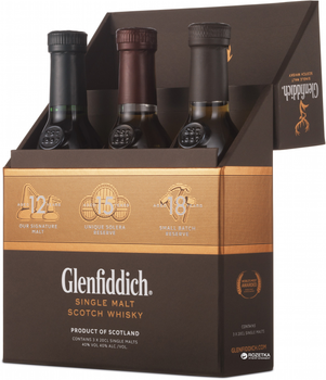 Віскі односолодове Glenfiddich Mix Pack 3 пляшки по 0.2 л - 12 yo. 15 yo. 18 yo 40% (5010327098104)