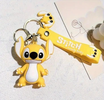 Подвеска игрушка брелок Стич Краля Stitch Angel Disney, игрушка Стич Краля брелок для ключей желтый