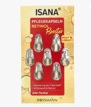 Антивозрастные капсулы с ретинолом Isana Pflegekapseln Retinol Booster 7 шт