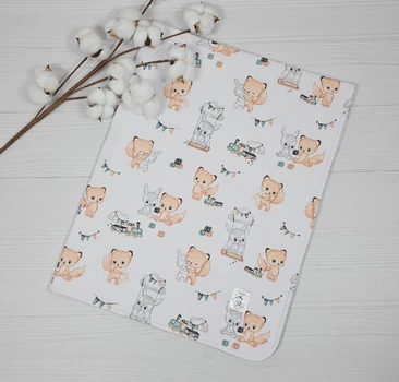 Непромокаемая пеленка многоразовая 80×100 для новорожденных a.l.babybox Сказочные друзья