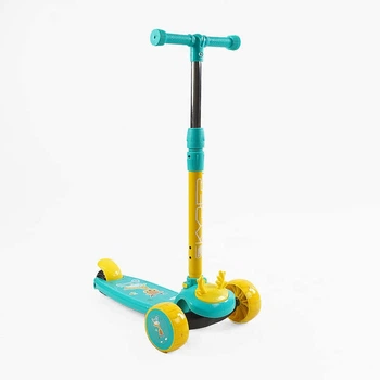 Самокат триколісний Skyper LR-678 PU колеса зі світлом. Turquoise and Yellow (176723)
