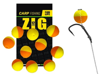 Плаваюча насадка ZIG RIG 12mm Помаранчево-Жовта 10 шт