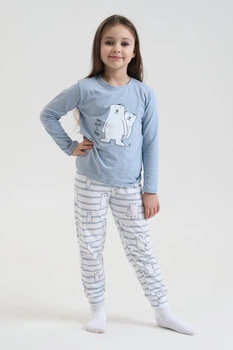Пижама на девочку Nicoletta Polar Bear Family look Голубая 5-6 (110-116 см)