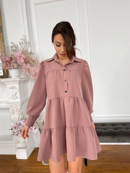 Кофейное платье мини FashionYouWant L/XL кофейный 43465011