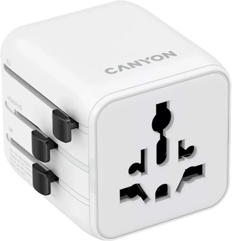 Listwa przeciwprzepięciowa Canyon OnTour One Travel Adapter EU/UK/US/AUS White (CNS-TA1005W)
