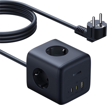 Listwa zasilająca Baseus EnerFill FA11 Cube Power Strip 3AC+1U+1C 67W 1.5 m EU Cosmic Black (6932172687526)