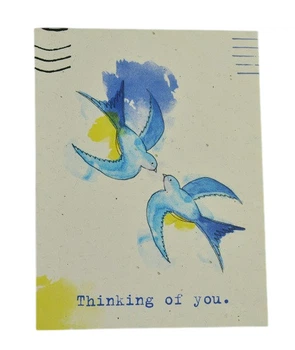 Мини открытка "Thinking of you" 10х7,5 см