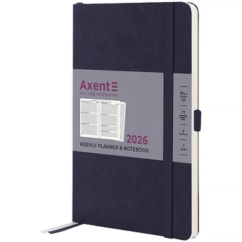 Щотижневик датований 2026 Axent Partner Soft Skin 12,5х19,5 см 96 аркушів синій (8509-26-02-a)