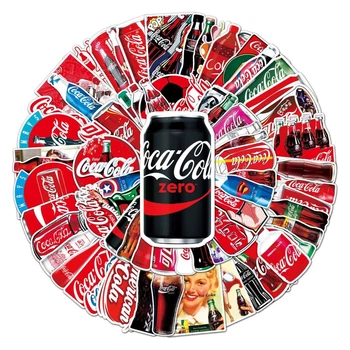 Виниловые стикеры Coca-Cola, стикеры наклейки кока-кола, набор стикеров напитки 25 шт