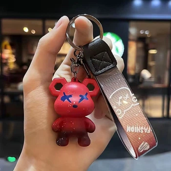 Брелок-подвеска Мишка KAWS Bearbrick Сувенир Коллекционный на Рюкзак Сумку в Подарок Фанатам Красный