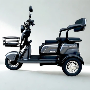 Электроскутер трехколесный EVOBIKE Luna TRIO 60V 23Ah 1200W (2025) с улучшенным аккумулятором и комфортным сиденьем | Серый