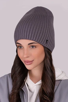 Женская шапка Flirt Илона на подкладке 56-58 Графит