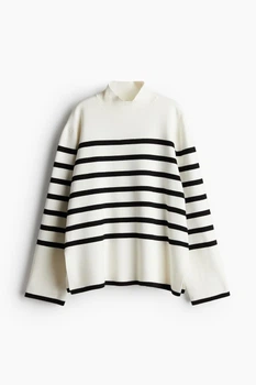 Жіночий светр H&M 210502-2 L(175/104) біло-чорний (2105020005)