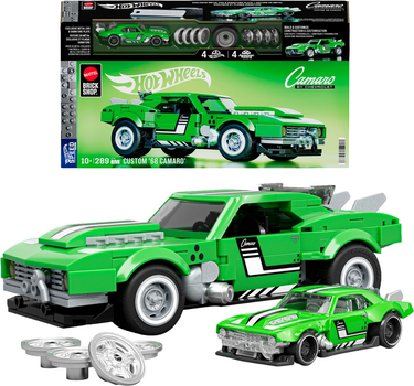 Колекційна машинка-конструктор Mattel Brick Shop Hot Wheels Speed Camaro 289 деталей (JFT16) (194735304837)
