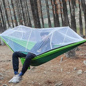 Туристический гамак Travel hammock с москитной сеткой Зеленый