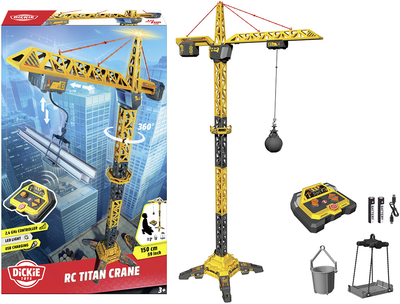 Мега кран на радіокеруванні Dickie Toys Титан зі світловим ефектом 150 см (3729023)