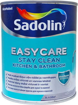 Farba Sadolin EasyCare Kitchen&Bathroom do ścian i sufitu w pomieszczeniach wilgotnych matowa Biała BW 1 l (5580744)