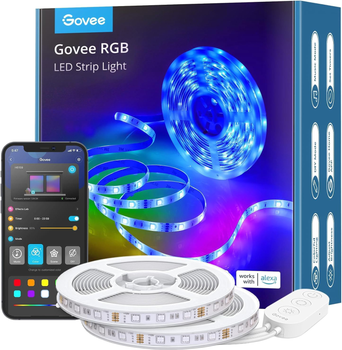 Стрічка світлодіодна розумна Govee LED Strip Lights RGB Wi-Fi/Bluetooth 10 м Біла (H61103A3)